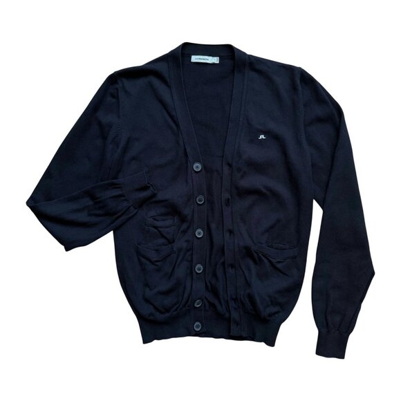 J.Lindeberg Cotton V-Neck Cardigan | Small | Black - Picture 10 of 10